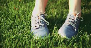 sneakers in grass