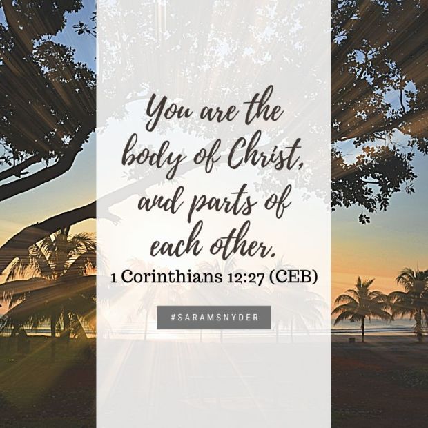 You are the body of Christ, and parts of each other.